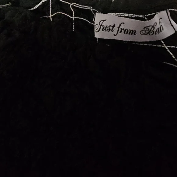 Just From Bali Black Spaghetti Strapped Dress Or Beach Cover O/S - Picture 4 of 7